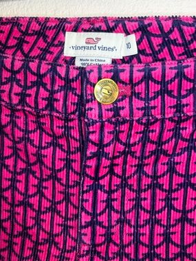 Vineyard Vines Corduroy Pink and Navy Patterned Pants